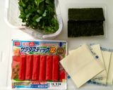 カニカマかいわれチーズの海苔巻き☆作り方1写真