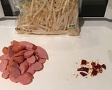 ピリ辛もやしとウインナー炒め【時短簡単】作り方1写真