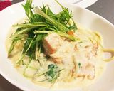 しゃけと水菜の豆乳パスタ作り方6写真