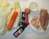 鶏むね肉・白菜・海老・人参の簡単野菜炒め作り方1写真