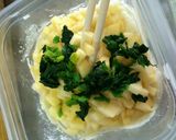 りんごとほうれん草の蒸しパン作り方5写真