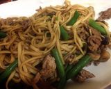香港XO醤雑菌四季豆炒伊麺作り方3写真