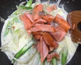 鮭とアスパラのマスタードクリームパスタ作り方3写真