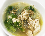 あと一品！ささみと葉野菜と春雨のスープ作り方6写真