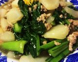 米油でカブと挽き肉の餡掛け作り方4写真