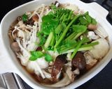 とろろ団子と鶏つくねのキノコ鍋作り方8写真