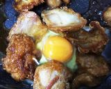 残り物唐揚げで簡単！月見唐揚げ丼作り方6写真