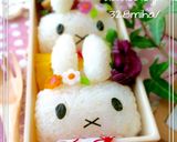 俵おにぎりで♡ミッフィーちゃんキャラ弁作り方3写真
