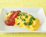 春色！ふわとろたまごと豆苗のオムライス作り方8写真