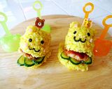 【立体ミニライスバーガー】黄くま&ねこ作り方18写真
