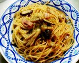 キノコとベーコンの和風パスタ作り方7写真