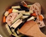 なすかぼちゃれんこんのお味噌汁作り方1写真