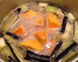 なすかぼちゃれんこんのお味噌汁作り方3写真
