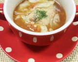 残り野菜で！餃子のトマトスープ作り方3写真