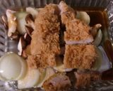 レンジで、簡単、煮トンカツ作り方3写真