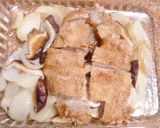 レンジで、簡単、煮トンカツ作り方4写真