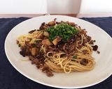しいたけとひき肉のパスタ作り方15写真