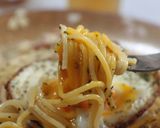 目玉焼きとチーズとベーコンのスパゲッティ作り方4写真