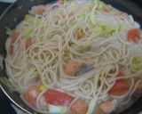 鮭とキャベツのトマトクリーム風パスタ作り方7写真