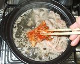 キムチ鍋♪素なし!簡単!豚肉キムチ豆腐作り方5写真