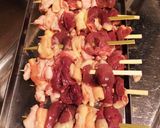 ビールのお供に♡鶏ハツと鶏皮のMIX串作り方2写真