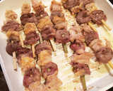 ビールのお供に♡鶏ハツと鶏皮のMIX串作り方4写真