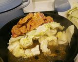 豚薄切り肉とキャベツのキムチ焼き蒸し煮作り方6写真