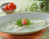 若草色の豆乳スープうどん☆タラコのせ作り方4写真