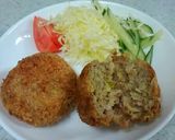 我が家のキャベツ入りメンチカツ&スープ作り方16写真