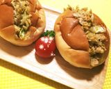 丸いパンを半分で食べる時☆グラつき防止作り方4写真