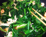 海老とほうれん草とろみ炒め作り方5写真