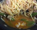 鶏とスナップえんどうのトマト風味パスタ作り方12写真