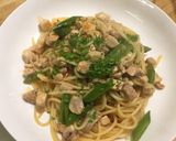 鶏とスナップえんどうのトマト風味パスタ作り方13写真