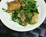 豆苗と豚肉の中華炒め作り方4写真