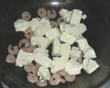 エビ・にら・豆腐のオイスターソース炒め作り方4写真