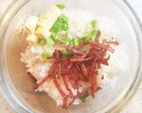 ベーコンと枝豆チーズ☆オイルおにぎり作り方3写真