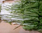 簡単！朝食♪水菜と長ネギ 大根のお味噌汁作り方1写真