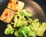 ♪豆腐ステーキと春キャベツのおかか和え♪作り方5写真