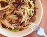 牛肉とキャベツのバター醤油パスタ作り方4写真
