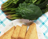 厚揚げとほうれん草の煮物作り方1写真