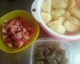 じゃがいもと牛肉と蒟蒻の甘辛煮っころがし作り方1写真