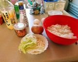お昼にささっと、チーズ鮭チャーハン作り方1写真