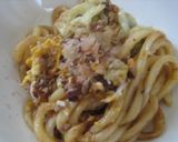 ひき肉とキャベツで！焼きうどんバター醤油作り方5写真