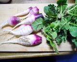 大根葉と舞茸のベーコン炒め作り方1写真