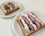 チョコバナナ生クリーム❤トースト作り方5写真