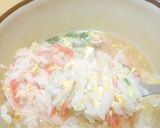 カニカマで高級料理店の味☆カニ雑炊！作り方4写真