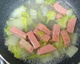 白菜とスパムの中華風卵とじ丼作り方5写真