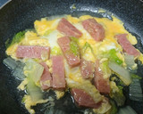 白菜とスパムの中華風卵とじ丼作り方6写真