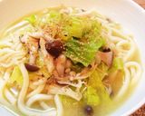 簡単！キャベツときのこのバター醤油うどん作り方5写真