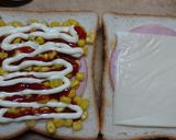 コーンとハムのホットサンド作り方2写真
